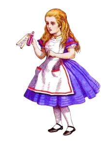 🍸 Alice Alice in Wonderland DRINK Alice, bevanda, paese delle meraviglie, bottiglia, pozione, ragazza whatsapp sticker