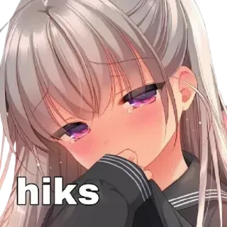 😢 hiks Anime, Dziewczyna, Smutny, Płacząca telegram sticker