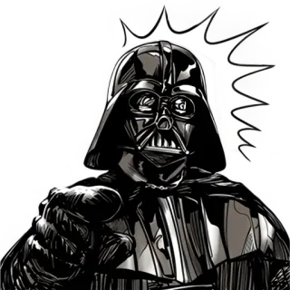🫵 Darth Vader Star Wars darth vader, star wars, fantascienza, cattivo, lato oscuro, indicando, elmetto telegram sticker