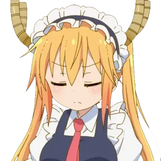 😔 Tohru Miss Kobayashi's Dragon Maid Anime, Dragon, Serveuse, Mignon, Dessin animé whatsapp sticker