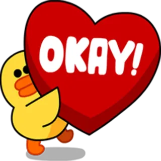 ❤ OKAY! pato, corazón, ok, lindo, animal whatsapp sticker