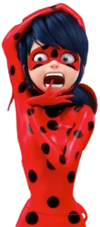 🐞 Ladybug Miraculous Ladybug 卡通, 超级英雄, 震惊, 害怕 whatsapp sticker