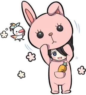 🐰 토끼, 동물, 귀여운, 만화, 캐릭터, 애니메이션 telegram sticker