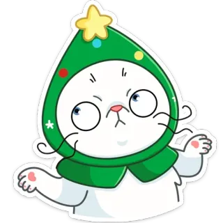 🤷‍♂️ Katze, Weihnachten, Weihnachtsbaum, Feiertag, süß, Tier, Aufkleber telegram sticker