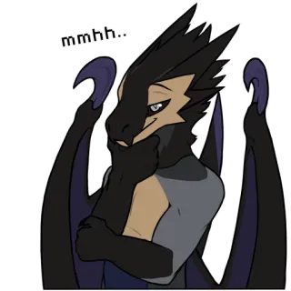 😀 mmhh.. дракон, фурри, мультфильм, фэнтези telegram sticker