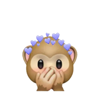🙊 khỉ, biểu tượng cảm xúc, trái tim, dễ thương telegram sticker