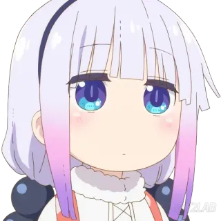 😶 Kanna Kamui Miss Kobayashi's Dragon Maid Anime, Kanna, Kawaii, Lindo, Dragón, Sirvienta, Chibi whatsapp sticker