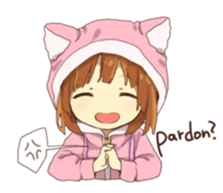 😅 Pardon? Anime, Mädchen, Süß, Entschuldigung, Frage telegram sticker