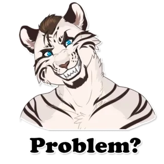 🗡 Problem? Furry, Animal, Question, Meme, Tigre, Suffisant telegram sticker