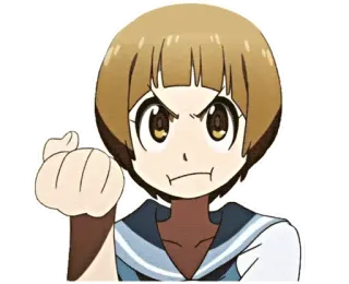 ✊ Mako Mankanshoku Kill la Kill 애니메이션, 캐릭터, 마코, 화난, 킬라킬 telegram sticker