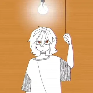 💡 lightbulb, anime, character, drawing, art, illustration telegram sticker