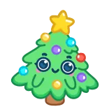 👍 pohon natal, meriah, liburan, imut, kartun telegram sticker