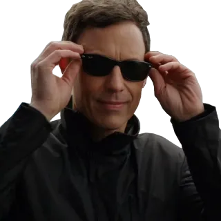😏 homme, lunettes de soleil, portrait, veste whatsapp sticker