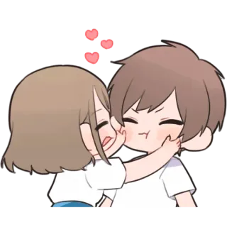 😘 пара, любовь, поцелуй, мило, отношения, мультфильм, нежность telegram sticker