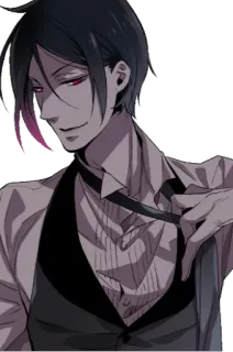 😈 Sebastian Michaelis Black Butler anime, sebastian, black butler, manga, butler, demon telegram sticker