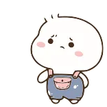 🤔 cute, sad, cartoon, sticker, character telegram sticker