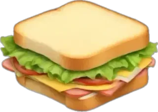 🤩 sandwich, essen, mittagessen, snack, brot, käse, schinken, salat telegram sticker