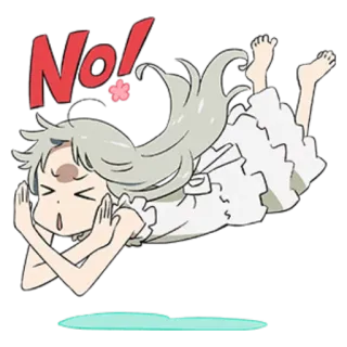 🙅‍♀ No! อนิเมะ, ไม่, ลบ, น่ารัก, ผู้หญิง whatsapp sticker