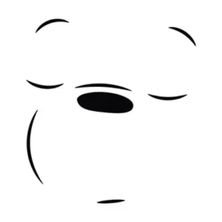 😔 minimalistisch, Bär, Cartoon, Gesichtsausdruck, simpel, Umriss, niedlich whatsapp sticker