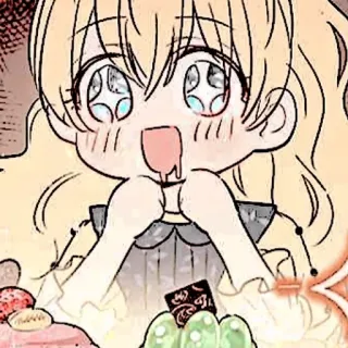 🍼 孩子, 动漫, 漫画, 甜点, 可爱, 女孩, 食物 whatsapp sticker