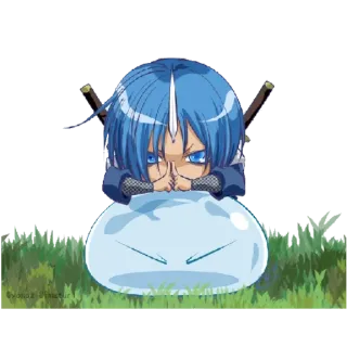 🤫 Rimuru Tempest That Time I Got Reincarnated as a Slime Anime, Chibi, Slime, Manga, Fantasía whatsapp sticker