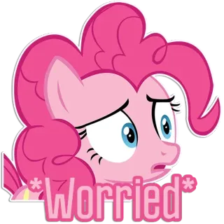 😋 Pinkie Pie My Little Pony Worried Pinkie Pie, preocupado/a, poni, dibujo animado, lindo/a, My Little Pony telegram sticker