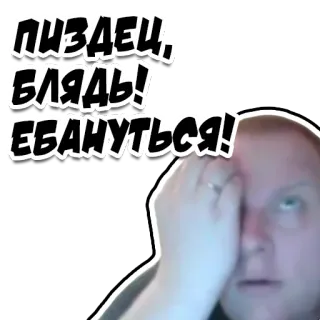 😧 Пиздец, блядь! Ебануться! palavrão, meme, expressão, russo, rosto telegram sticker
