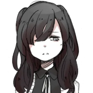 😞 Fille anime, Triste, Emo, Manga, Dessin animé telegram sticker