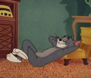 💛 Tom Cat Tom and Jerry hoạt hình, mèo, thư giãn, nằm, hoạt họa, cổ điển, giải trí telegram sticker