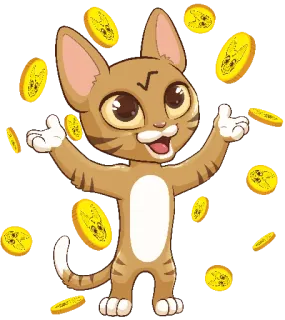 💸 gato, monedas, dibujos animados, animal, mascota, lindo, caprichoso telegram sticker