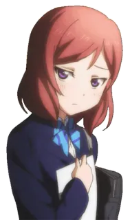 😔 Maki Nishikino Love Live! อนิเมะ, การ์ตูน, นักเรียน, ผู้หญิง, ญี่ปุ่น, ชุดนักเรียน, Love Live telegram sticker