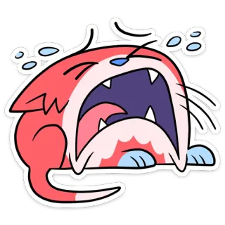 😭 8008 кот, плачущий, мультфильм, стикер, животное telegram sticker