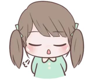 🌙 Anime, Kawaii, Leuk, Meisje, Chibi, Cartoon whatsapp sticker