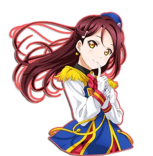 👆 Anime, Ragazza, Personaggio, Cartone animato, Illustrazione, Carino, Love Live whatsapp sticker