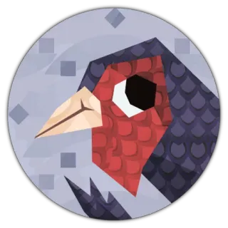 😶 bird, animal, sticker, icon, fowl, geometric telegram sticker