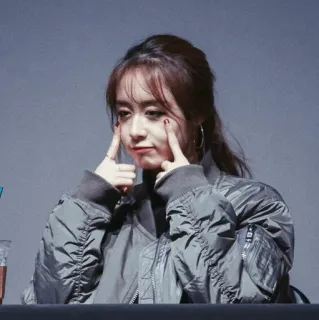 🥀 woman, person, korean, cute, asian, jacket, celebrity whatsapp sticker