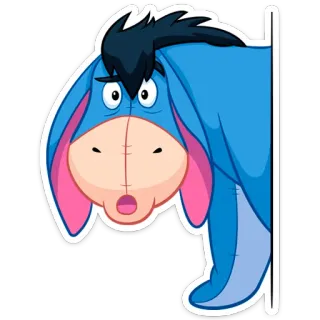 😳 Eeyore Winnie the Pooh Bourriquet, âne, Winnie l'ourson, Disney, dessin animé, autocollant whatsapp sticker