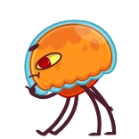🤔 ubur-ubur, kartun, jari tengah, menyinggung, kasar, menghina telegram sticker