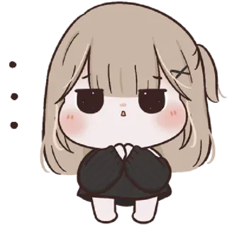 🥺 słodki, anime, kreskówka, dziewczyna, manga, chibi, naklejka telegram sticker