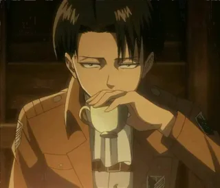 😐 Levi Ackerman Attack on Titan levi ackerman, attack on titan, anime, tee, soldat whatsapp sticker