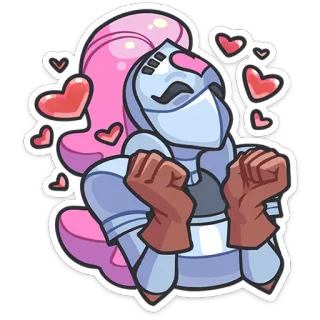 🥰 기사, 갑옷, 하트, 사랑, 귀여운, 만화 telegram sticker