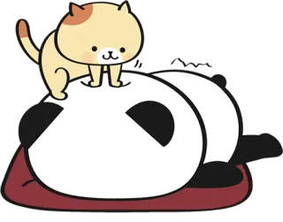 😞 kucing, panda, tidur, binatang, lucu, kartun whatsapp sticker