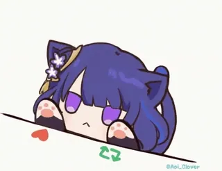 ❤️ Raiden Shogun Genshin Impact アニメ, 猫, かわいい, 可愛い, 原神, 雷電将軍, 影, ファンアート telegram sticker