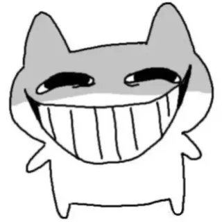 ☺️ кот, жуткий, улыбающийся, мультфильм, животное telegram sticker