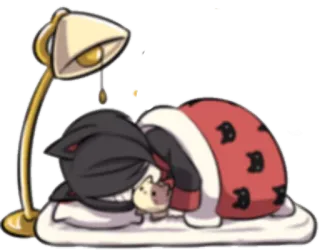 💤 спящий, кот, подушка, одеяло, лампа, милый whatsapp sticker