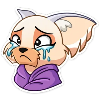 😭 llorando, triste, animal, lágrimas, emoción, kawaii telegram sticker