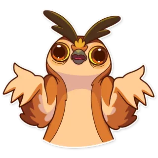 🤷 burung hantu, lucu, binatang, stiker, kartun, burung telegram sticker