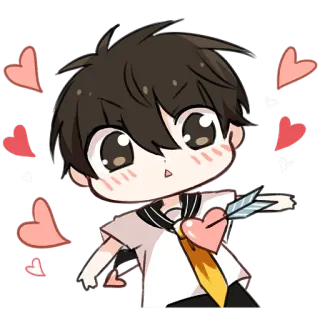 💘 słodkie, anime, serca, miłość, strzała whatsapp sticker