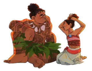 💆 Moana disney, zeichentrick, ozeanien, maui, insel, animiert whatsapp sticker