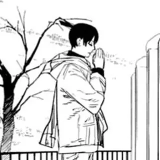 🙏 winter, anime, manga, person, jacket telegram sticker